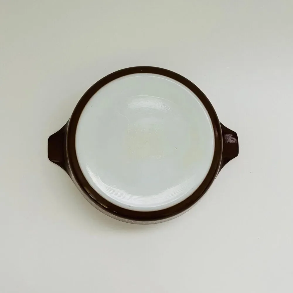 PYREX Brown White Woodland 471-B Casserole Dish 500 ml With Lid